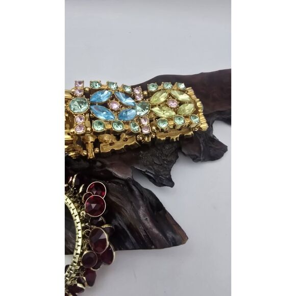 Vintage to Now One Size Stretch & Wrap Bracelet Lot ( 4 ) Rhinstone Bling - Picture 11 of 15